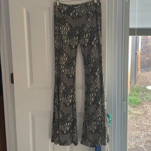 Black and white Aztec flare boho or palazzo pants